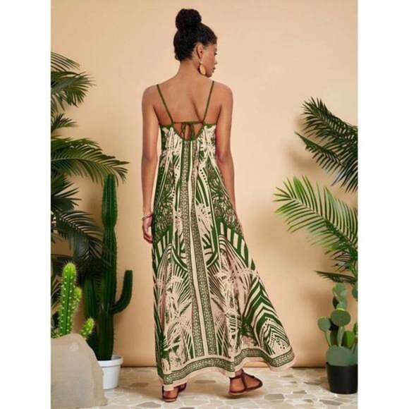 New Women's Casual Floral Print Spaghetti Strap Dress For Vacation,Women C - Picture 7 of 9